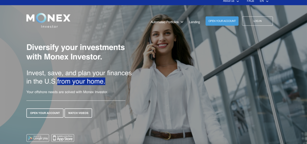 Monex Investor - home page of the website