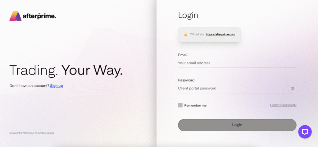 Login on website