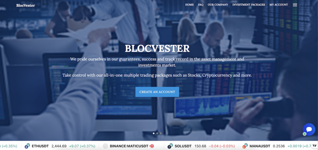 Blocvester - Website
