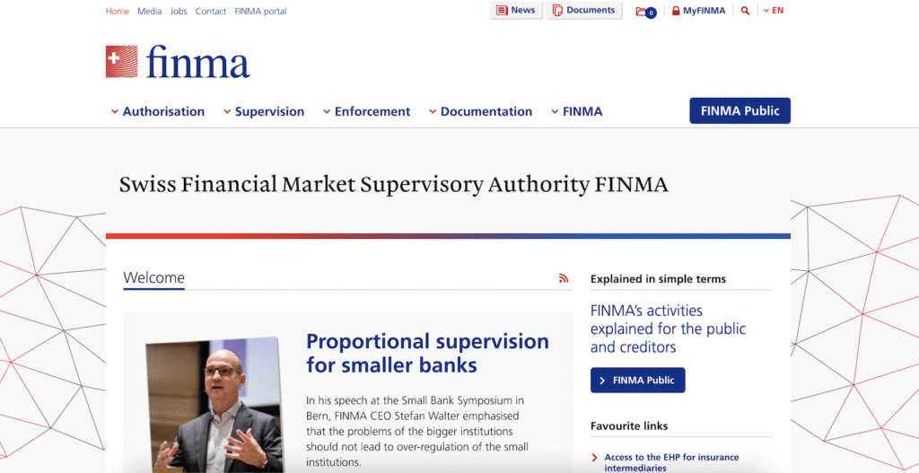 Swiss Financial Market Supervisory Authority - Website