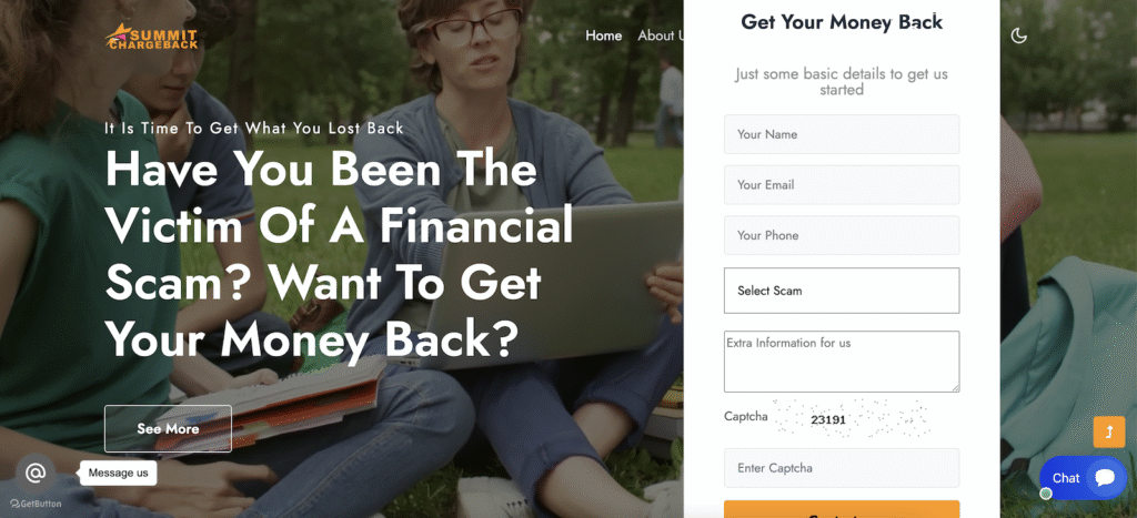Summit Chargeback's Website
