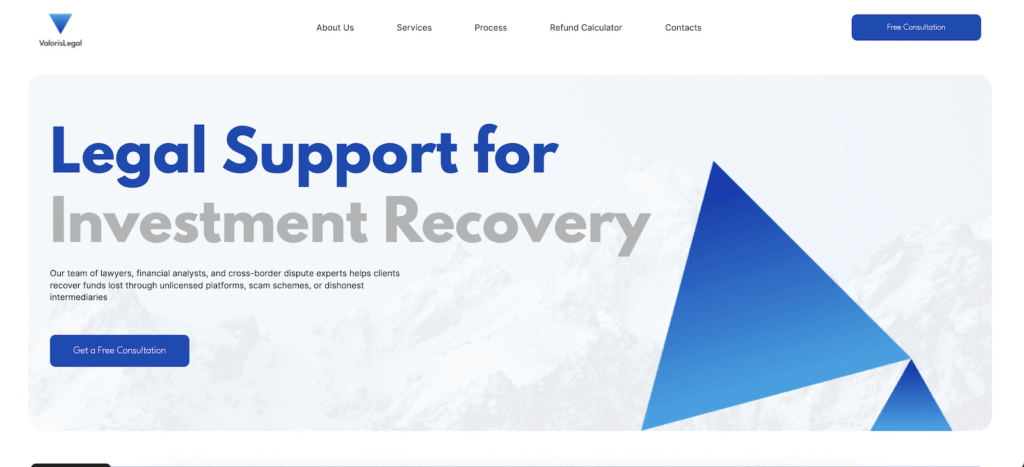 Website of Valoris Legal 