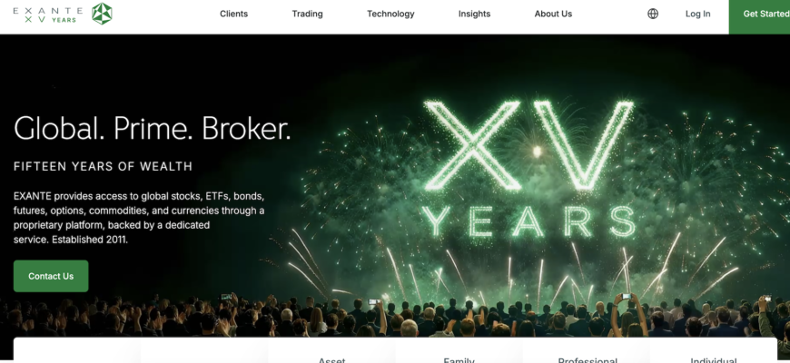 Exante Prime Broker - Website